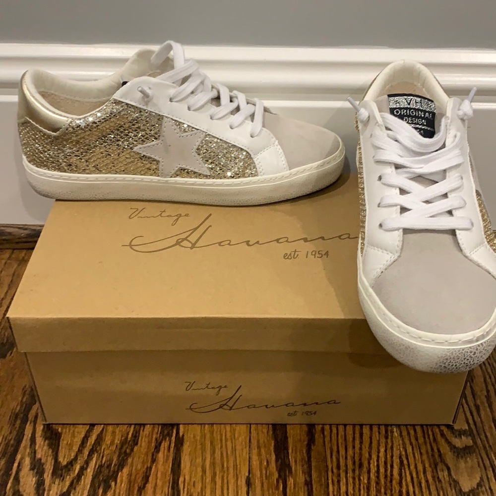 Vintage Havana Gold Glitter Sneakers